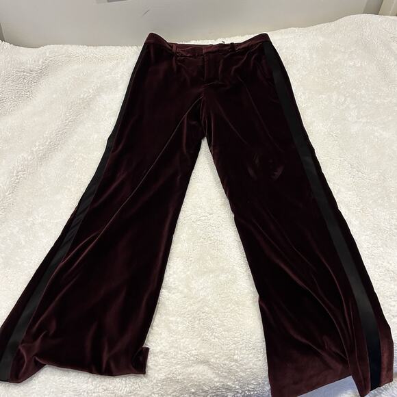 Alice + Olivia Black Velvet Dress Pants Straight Leg Professional Trousers-SZ 6 - Picture 2 of 7